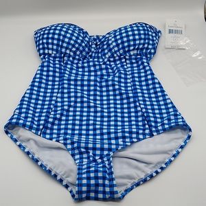 Lauren James gingham size small one piece swimsuit